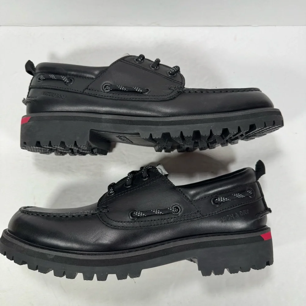 Herschel Supply Co Authentic Original 3-Eye Waterproof Black Boat Shoe Men 7.5
